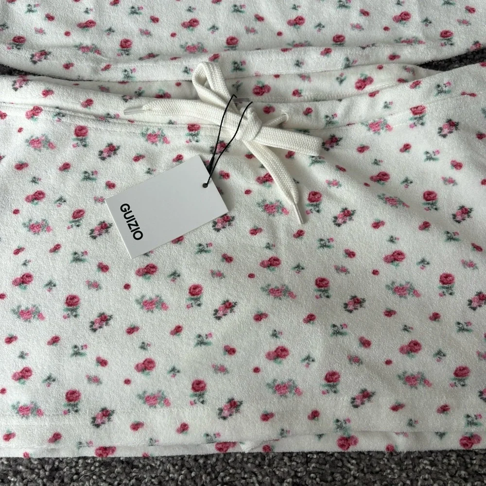 Guizio Terry Floral Matching Skort Set